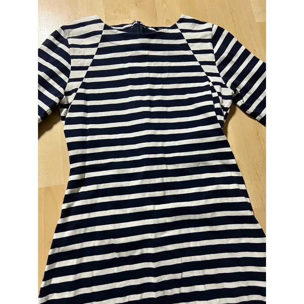 J.Crew 365 Dress Women Size S Navy White Stripe Long Sleeve Sailor French Chic